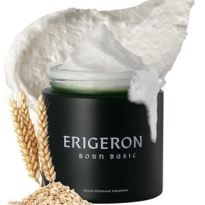 ERIGERON Snow Oatmeal Facial Cleansing Balm Cleanser, Rice Water, Green Tea, Face Scrubber, Blackhead
