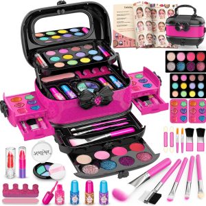Hollyhi 58 Pcs Kids Makeup Kit for Girl